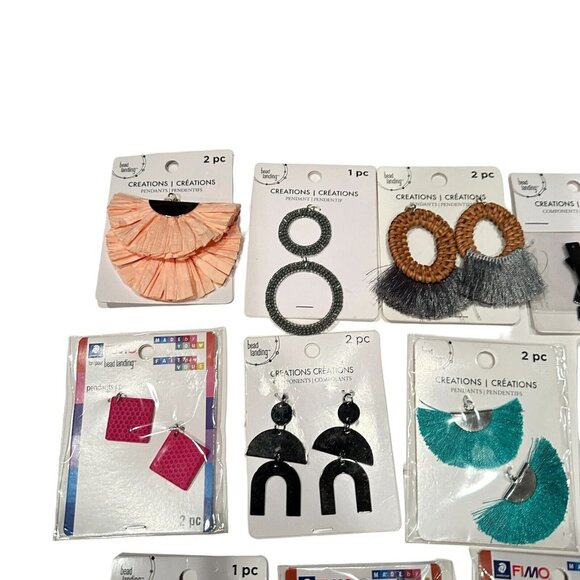 Jewelry Making Supply Lot Clay Bead Pendants Components DIY Crafts Boho Tasseles - Picture 2 of 5